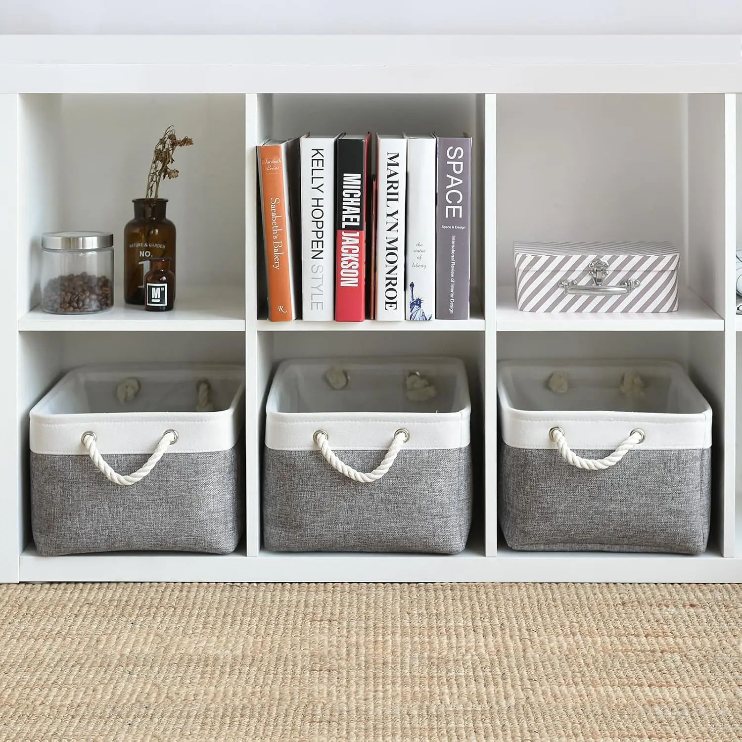 Baby Clothing Basket - Cesto portaoggetti pieghevole in lino con