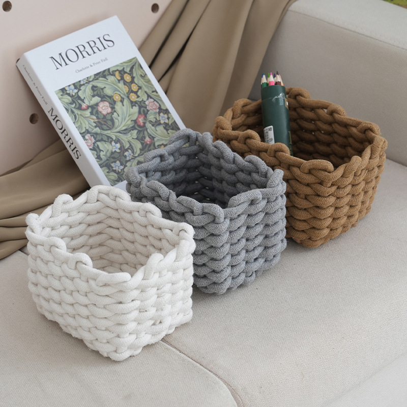 Baby Clothing Basket - Cesto portaoggetti artigianale in corda di