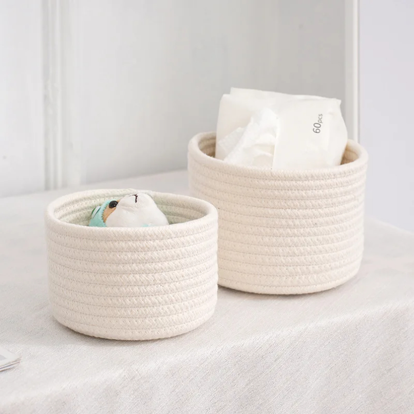 Baby Clothing Basket - Cestino portaoggetti intrecciato in corda di