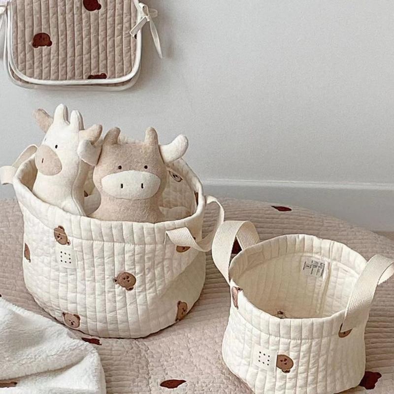 Baby Clothing Basket - Simpatico orso ricamo borsa per pannolini