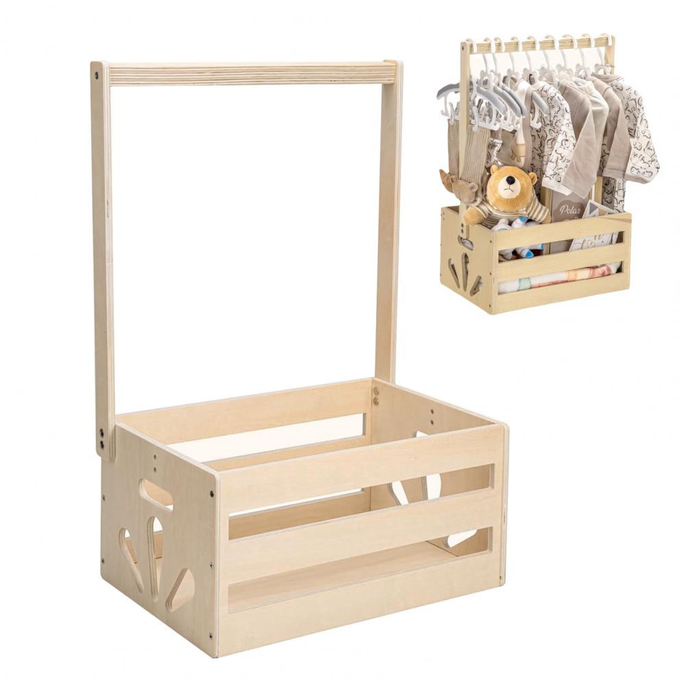 Cesta Portaoggetti in Legno pe - Baby Clothing Rack Gift recensione e prezzo